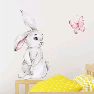 Bunny 🐰 and Butterfly Wall Sticker